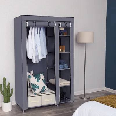 Produktbild von SONGMICS XL Kleiderschrank Stoffschrank Faltschrank mit Kleiderstange