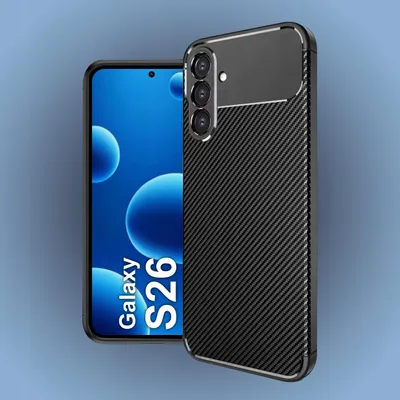 Produktbild von SET Etui für Samsung S26 Panzer-Carbon-Hülle + 3 STÜCK GLAS