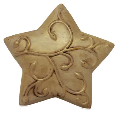 Produktbild von Deko Stern in beige liegend mit Ornament Weihnachtsdekoration 10cm