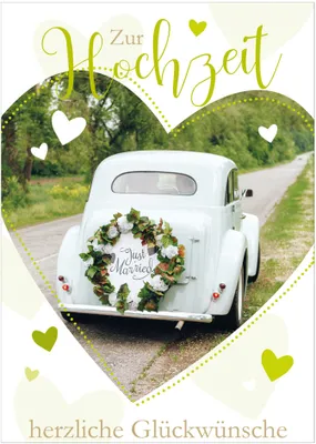 Image de SUSY CARD 40057897 SUSY CARD Carte de mariage "Cœur de voiture", DIN A5