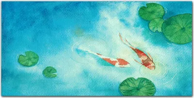 Produktbild von Coloray Küchenrückwand 120x60 Spritzschutz aus Glas - Malerei Tier Koi-Fische