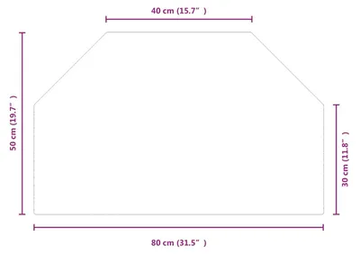 Image de vidaXL Foyer d'extérieur avec plateau en verre transparent 80 x 50 cm