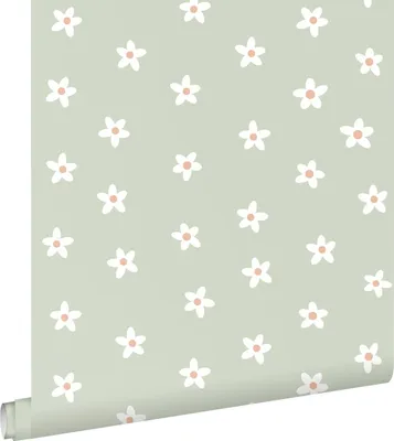 Zdjęcie produktu dla ESTAhome Tapeta stokrotki zielonym 53 cm x 10.05 m