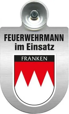 Produktbild von Einsatzschild incl. Saugnapf - Feuerwehrmann im Einsatz - 309731 - incl. Regionen nach Wahl Color - Region Franken