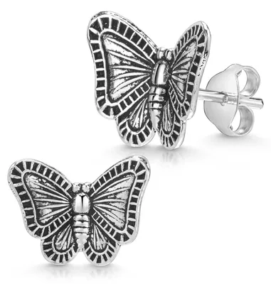 Produktbild von MATERIA Kinder Ohrstecker Schmetterling 925 Sterling silber antik klein SO-146