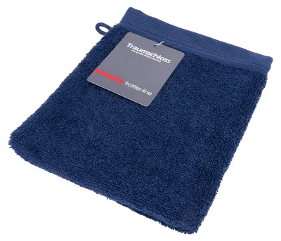 Produktbild von Traumschloss Frottier-Line Waschhandschuh 16 x 21 cm dunkelblau Flauschig weich & angenehm zur Haut