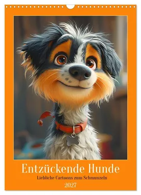Produktbild von Entzückende Hunde. Liebliche Cartoons zum Schmunzeln (Wandkalender 2027 DIN A3 hoch), CALVENDO Monatskalender