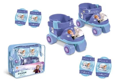 Immagine prodotto di Mondo Disney Frozen Pattini a rotelle con set di protezione, misura 22-29