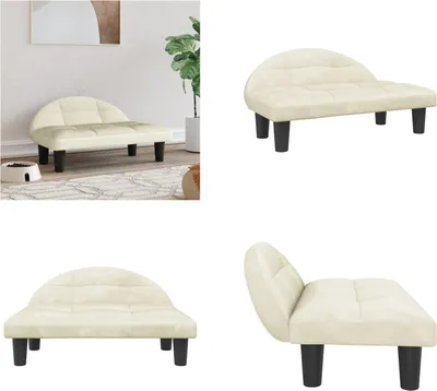 Produktbild von vidaXL Hundebett Creme 70x52x30 cm Samt - Hundebett - Hundebetten - Hundesofa - Haustiersofa