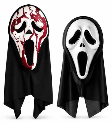 2 Halloween-Masken, Schrei-Maske, Geistermaske, 28x17 cm