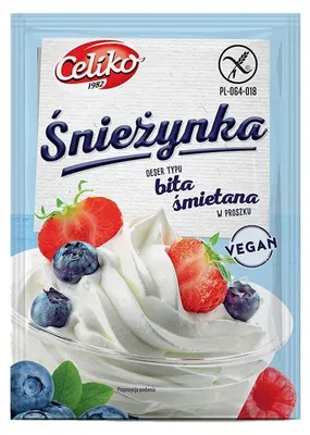Produktbild von Celiko Śnieżynka Veganes Schlagsahnedessert 50g