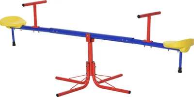Produktbild von Outsunny Kinder Gartenwippe 360° drehbare Wippe Karussellwippe für 3-8 Jahre Metall Mehrfarbig 182 x 77 x 63 cm