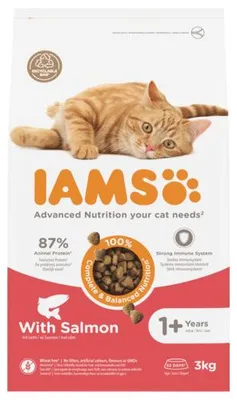 Productafbeelding van Iams For Vitality Adult Cat Salmon 3KG Op basis van zalm