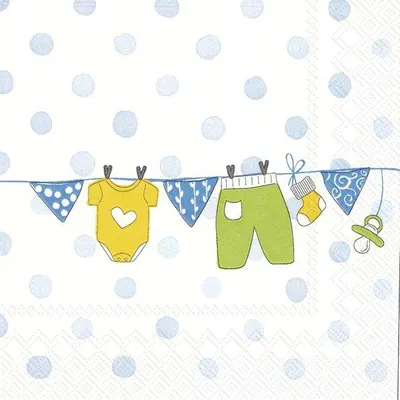 Produktbild von 20 Servietten Baby is coming blau