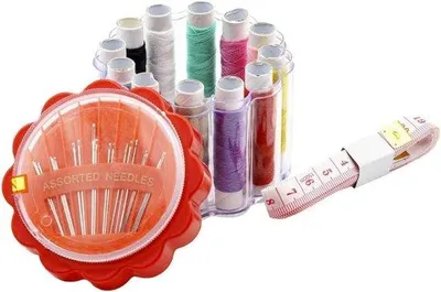 Produktbild von Famanu Nähset 12 Spulen + Nadeln - Bunte Garne für Reparaturen