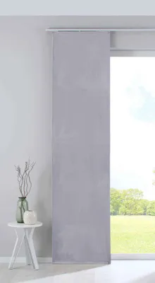 Produktbild von Verdunkelung Flächenvorhang Schiebegardine »Milano« Samt blickdicht Blackout Paneelwagen Beschwerungsstange Grau HxB 245x60 cm 203571
