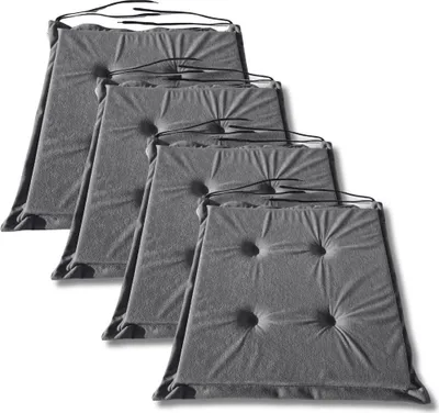 Zdjęcie produktu dla Komplet 4 poduszek na krzesła 40x40x3 cm miękkie antypoślizgowe 1008