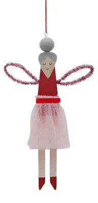 Produktbild von Engel mit Lamettaflügeln, 25cm, pink