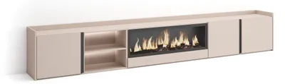 Produktbild von TV-Möbel Holzeffekt beige 315x35x50cm Kamin mit Feuereffekt XXL