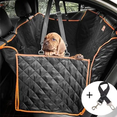 Produktbild von Autositzbezug für Hunde, rutschfester Hundesitzschutz mit Sicherheitsgurt für Haustiere