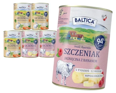 Zdjęcie produktu dla Baltica Smaki Regionów 6x400g Bezzbożowa Mokra Karma Dla Szczeniąt Mix 2 Smaków