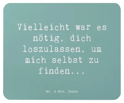 Produktbild von Mr. & Mrs. Panda Mouse Pad Spruch Liebeskummer Selbstfindung - Meeresbrise - Geschenk, pc mousepad, mousematte, Wachstum, Gefühl, handgefertigt, Lächeln, mauspad, Zitat