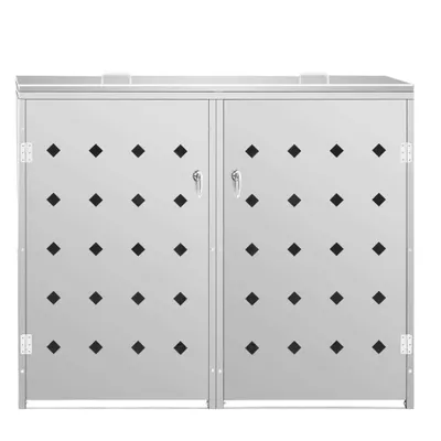 Produktbild von Eleganter Möbel Mülltonnenbox für 2 Tonnen 240 L Edelstahl - CJG853947 - Mülltonnenboxen