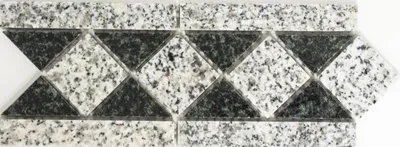Produktbild von Mosaik Bordüre Borde Padang Naturstein grau schwarz 8x20 cm Artikel 860/BT