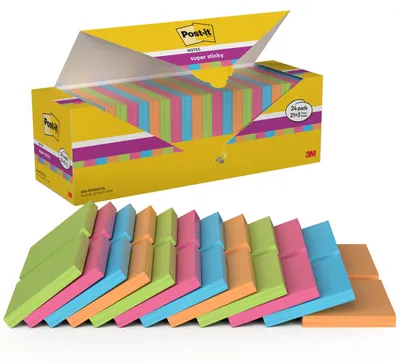 Image de Post-it® Super Sticky Notes, 21 blocs + 3 s