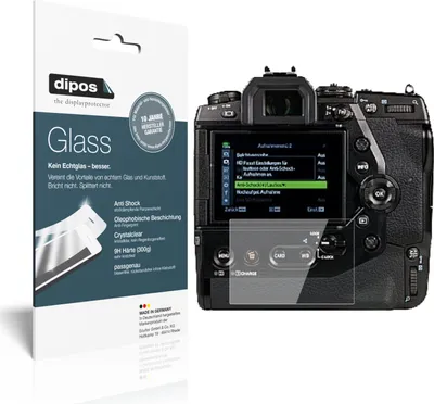 Produktbild von 2x Schutzfolie für Olympus OM-D E-M1x - Anti-Shock 9H Folie dipos Glass