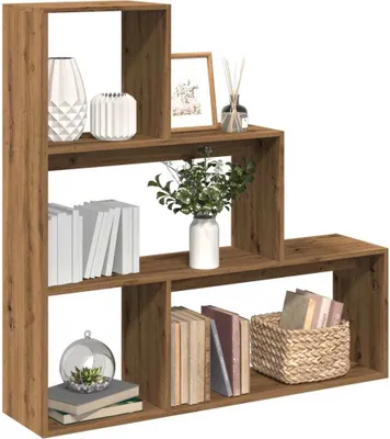 Produktbild von Design Möbel Raumteiler-Bücherregal 3 Stufen Artisan-Eiche 123x29x123 cm2024Bücherregale 1204908