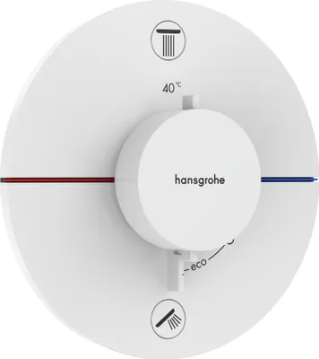 Produktbild von Fertigmontageset ShowerSelect Comfort S Thermostat, UP mattweiß mattweiß
