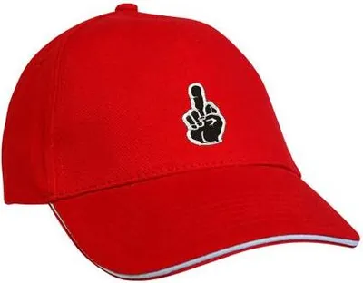 Produktbild von Baseballcap mit Einstickung Mittelfinger Cap 68223 verschiedene Farben Color - rot