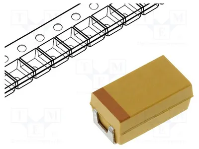 Immagine prodotto di 5 condensatori: tantalio 2312, bassa ESR, 20 VDC, 22 µF. ESR: 150 mΩ. Modello: TPSC226K020R0150