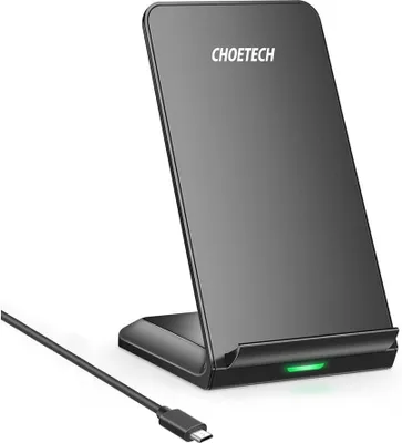 Produktbild von Choetech kabelloses Ladegerät 10W Handyständer + USB-Kabel - Micro-USB schwarz