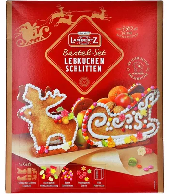 Produktbild von Lambertz Lebkuchen-Schlitten Bastel-Set 828g
