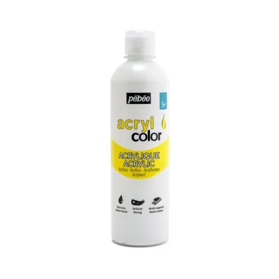Immagine prodotto di Pebeo Acrylcolor Vernice acrilica fluida, 500 ml, bianco