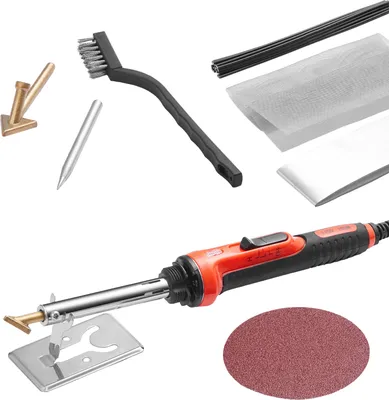 Obrázek produktu pro SucceBuy svařovací sada na plasty, 60 W/100 W páječka na plasty s dvojím výkonem, 3 svařovacími hroty a 20 svařovacími tyčemi. Profesionální nářadí na opravu plastů pro nárazníky automobilů, kajaky