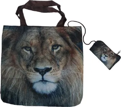 Produktbild von Einkaufstasche Löwe, Einkaufstaschen Falttaschen Stofftasche Stofftaschen Tiere Löwen Raubkatze