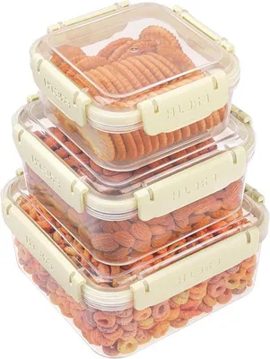 Image de Lot de 3 gobelets en plastique étanches, hermétiques, lavables et sans BPA, avec couvercles - Contenance : 530 à 1 500 ml - Compatibles micro-ondes et congélateur - Lavables au lave-vaisselle