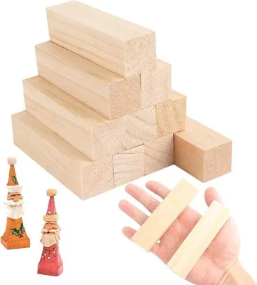Image de Blocs massifs en bois de tilleul de 10 x 25 x 25 cm pour la sculpture et le bricolage