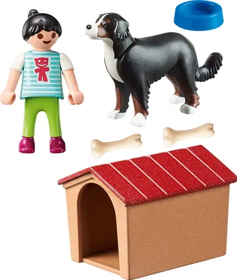 Produktbild von PLAYMOBIL Hofhund mit Hütte, 70136