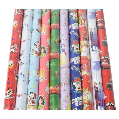 Produktbild von 10 Rollen Disney Weihnachtsgeschenkpapier 200x70 Zeichentrickfiguren