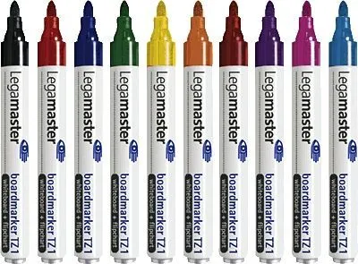 Produktbild von Legamaster TZ1 Boardmarker sortiert 10St. - 10 Stück(e) - Schwarz - Blau - Braun - Grün - Navy - Orange - Pink - Rot - Violett - Gelb - Weiß - 1,5 mm - 3 mm - Deutschland (7-110099)