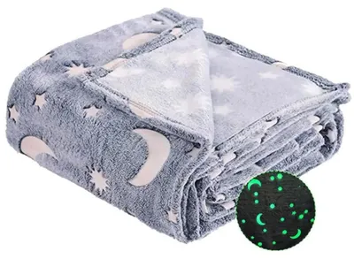 Immagine prodotto di Omgoods - Coperta illuminante al buio - Morbida e confortevole, ideale per bambini e adulti