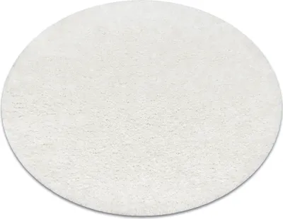 Zdjęcie produktu dla Dywan BUENOS koło 7001 shaggy jednolity, jednokolorowy  biały koło 150 cm