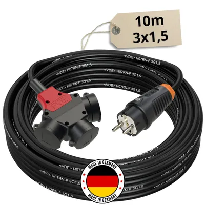 Produktbild von SCHUKOultra-PRO Verlängerung 3-Fach Kupplung H07RN-F 3G1,5 / 3G2,5 IP54 5-50m, Querschnitt:3x1.5mm², Länge:50m