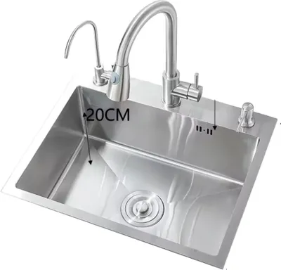 Obrázek produktu pro Kuchyňský dřez, Výsuvná baterie, Inteligentní regulace teploty, Kartáčovaný nikl