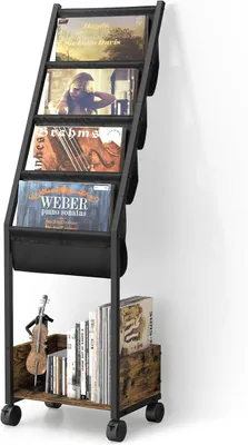 Produktbild von Schallplattenständer Vinyl Schallplattenhalter Bis zu 150 Alben Schallplatten Aufbewahrung Mit 4 -Tier Schallplattenhalter für Vinyl-Schallplatten, Plattenspieler Ständer Beistelltisch Nachttisch
