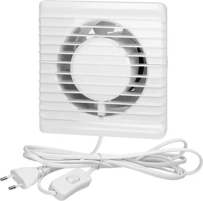 Produktbild von Badlüfter, Ø100mm Abluftventilator Wandmontage mit Rückschlagventil, Geräuschloser Betrieb, Bad Einbauventilator, Weiß